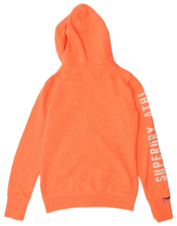 Maglione con cappuccio e zip grafica da donna SUPERDRY UK 10 piccolo cotone arancione