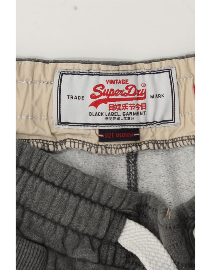 Pantaloni da tuta con grafica da uomo SUPERDRY in cotone grigio medio