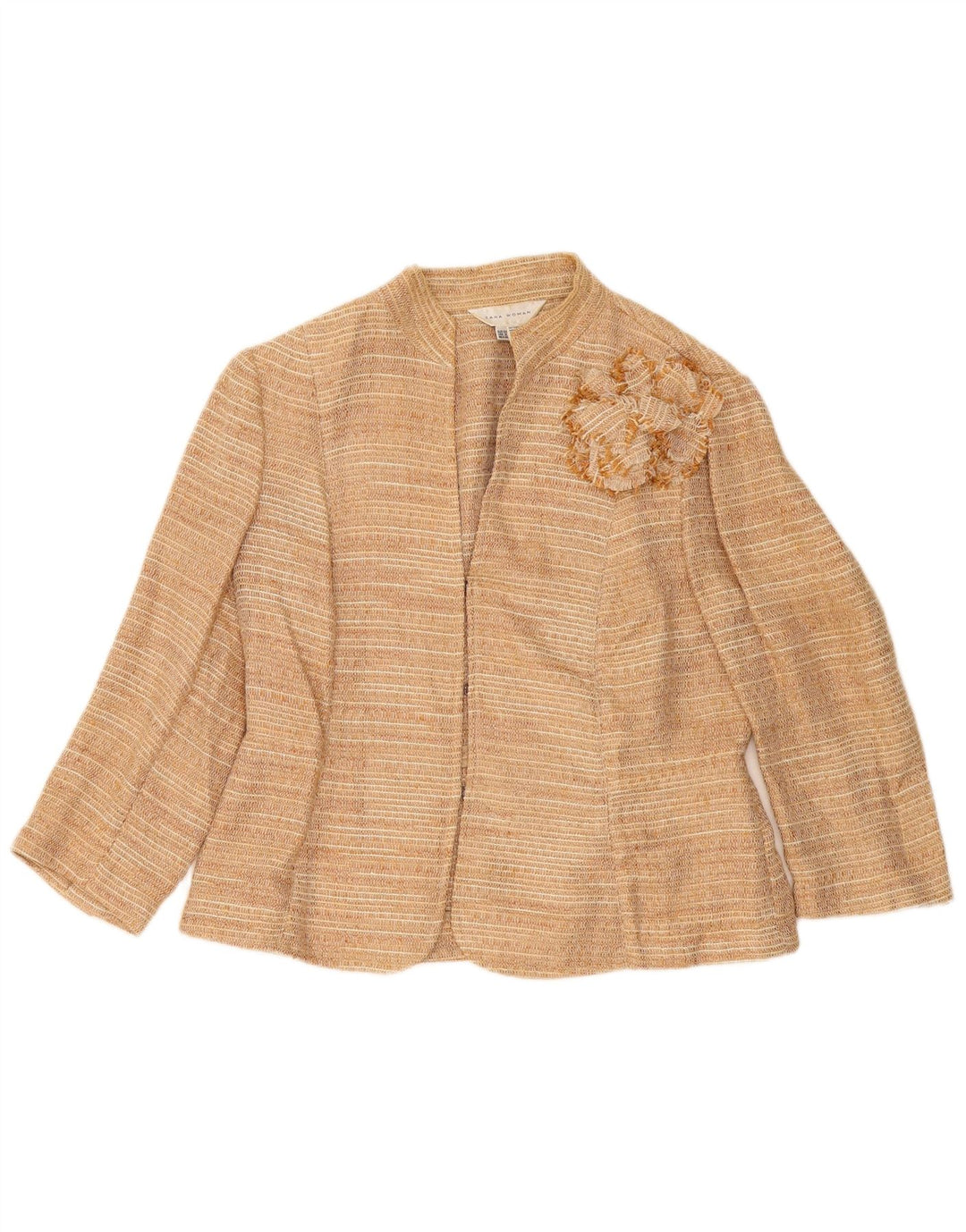 Giacca blazer da donna con maniche a 3/4 Zara EU 44 XL Lino beige