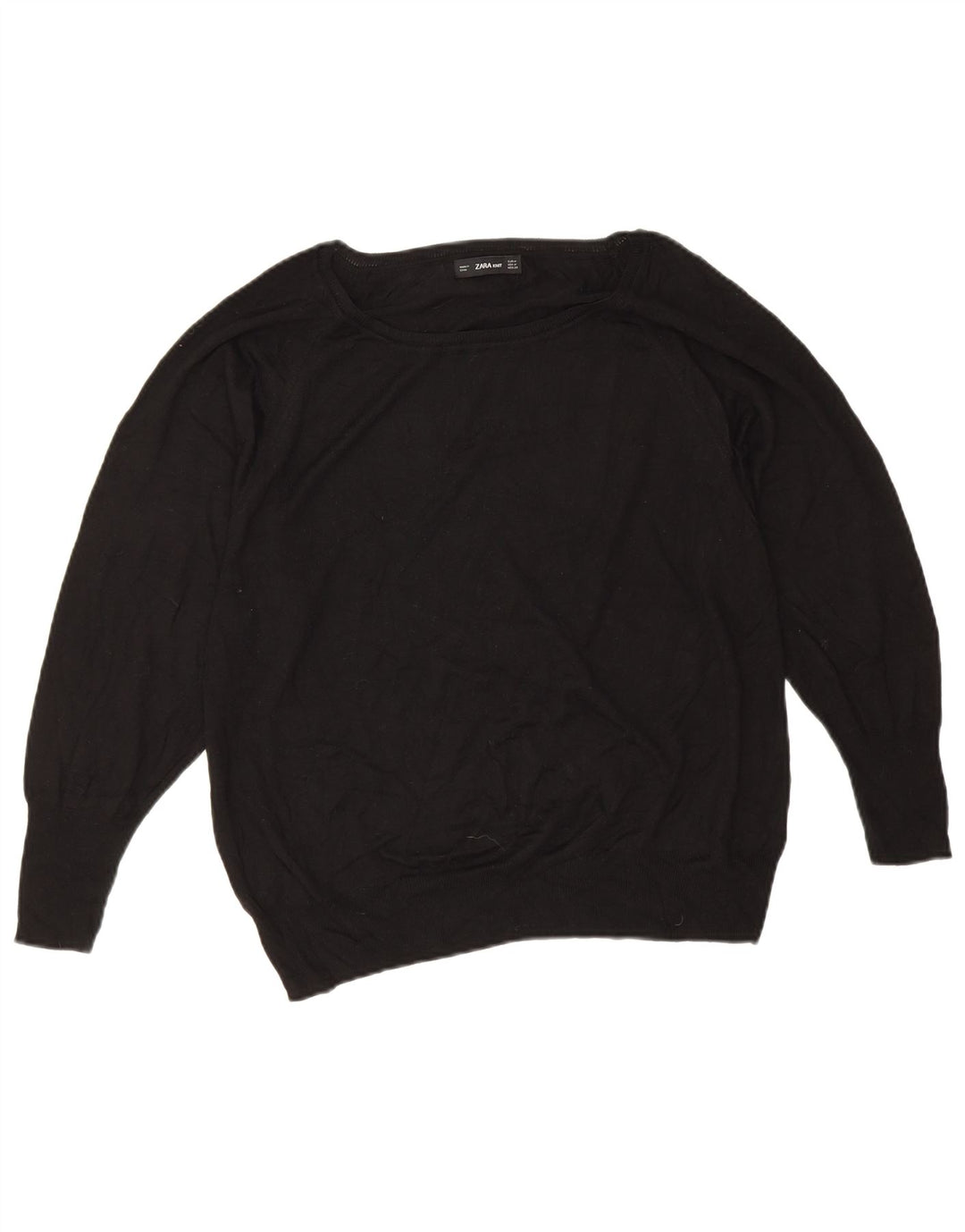 Maglione maglione oversize con scollo a barca da donna Zara UK 14 medio nero