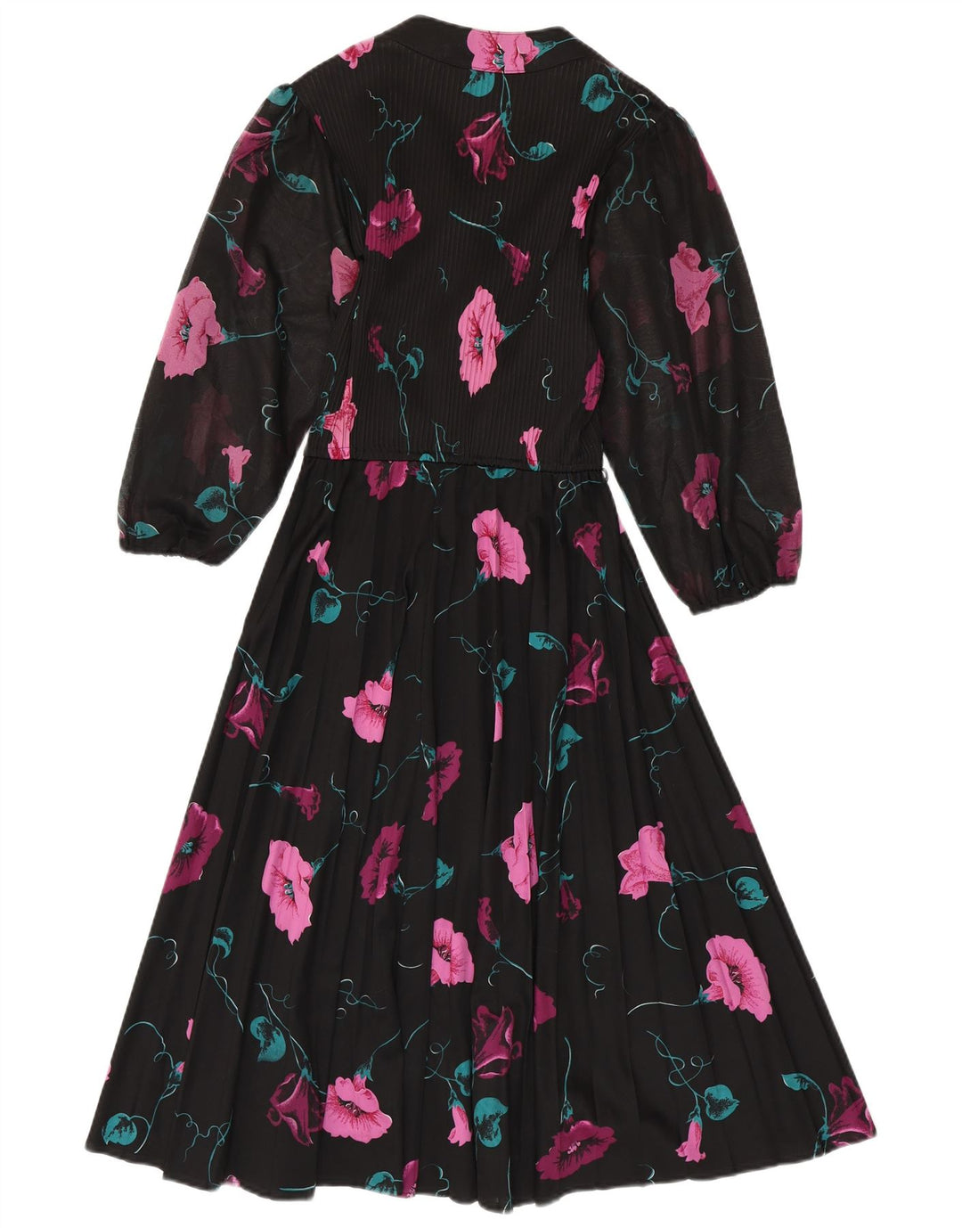 Abito lungo da donna con maniche a 3/4 C&A EU 40 Poliestere floreale nero medio