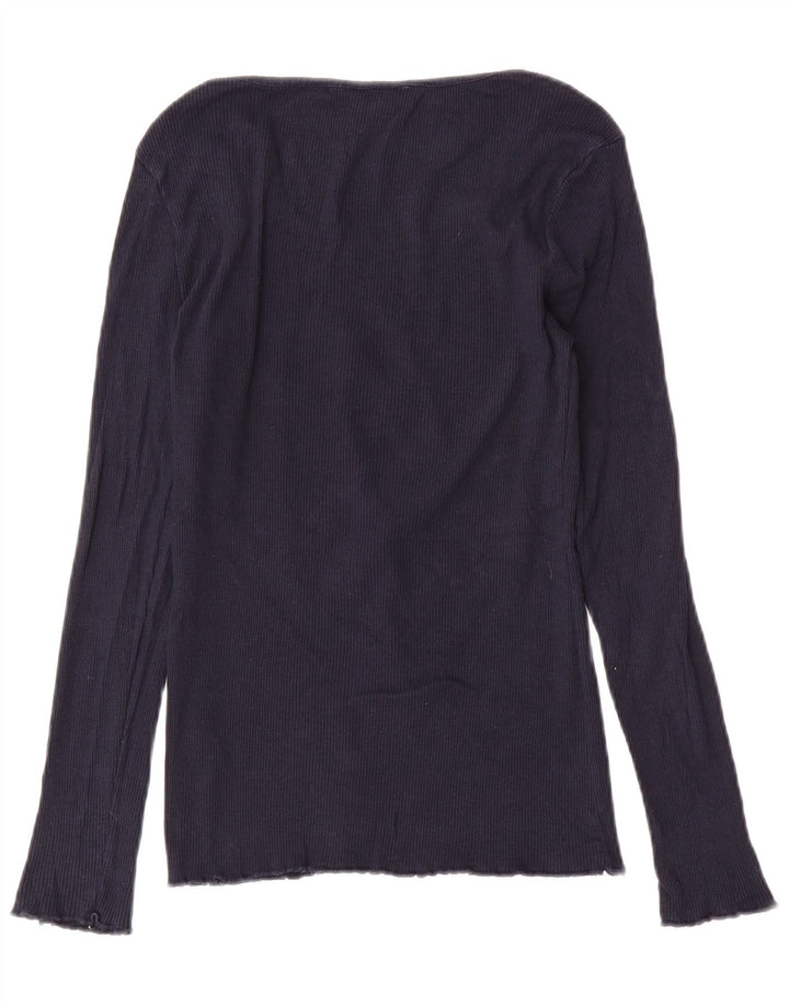 Top da donna a maniche lunghe Fat Face UK 12 cotone medio blu navy