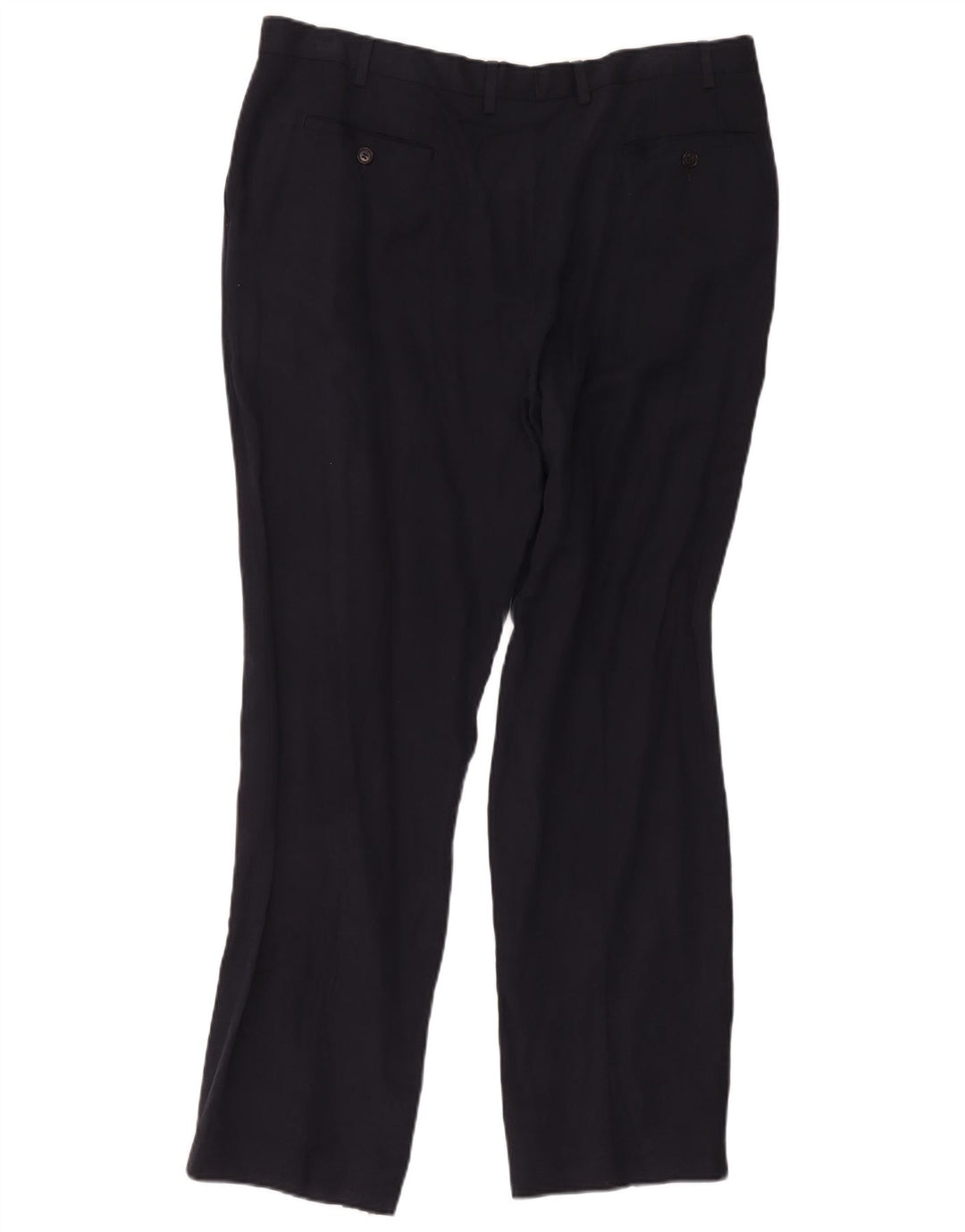 Pantaloni da abito con pegging da uomo Marks & Spencer W40 L33 blu navy in seta