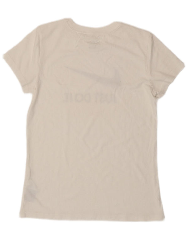 T-shirt grafica da donna NIKE Top UK 12 cotone bianco medio