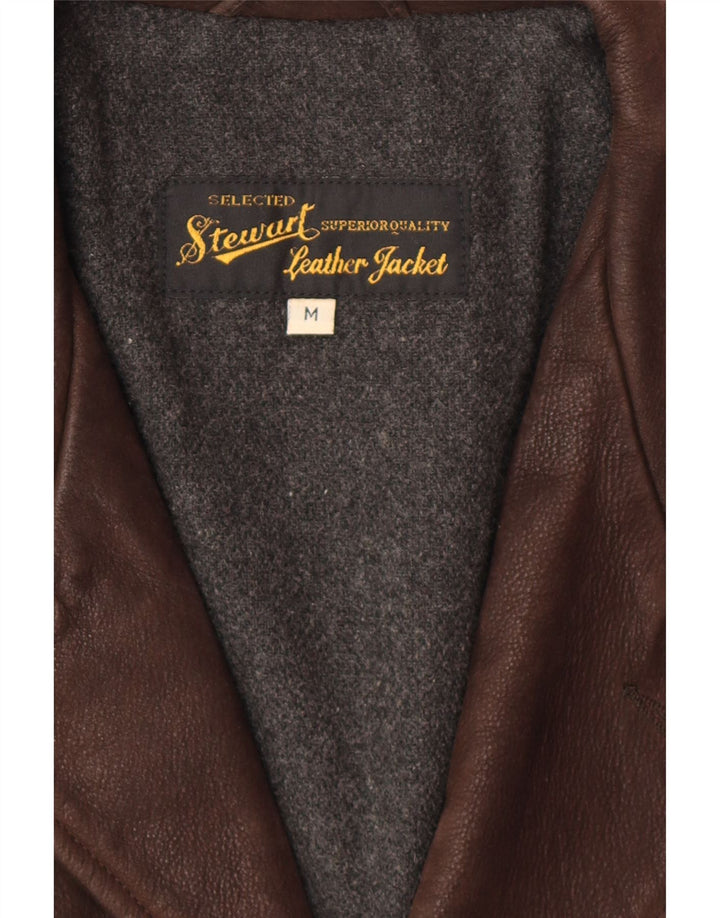 Giacca in pelle da uomo STEWART UK 38 Pelle marrone medio