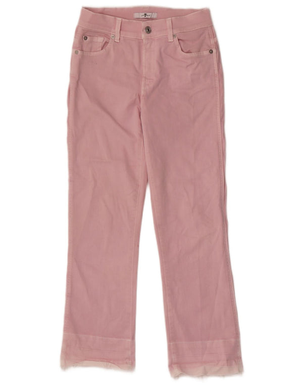 Pantaloni casual dritti da donna 7 For All Mankind W26 L26 cotone rosa