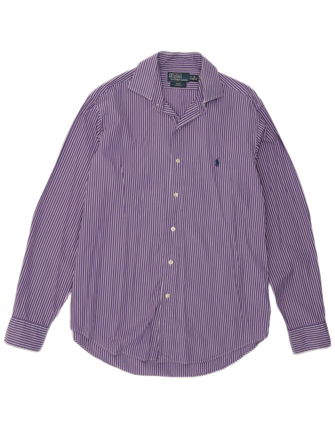 Polo Ralph Lauren Camicia Regent da uomo taglia 16 grande cotone a righe viola