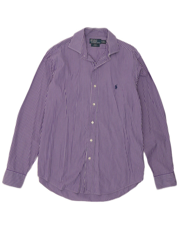 Polo Ralph Lauren Camicia Regent da uomo taglia 16 grande cotone a righe viola