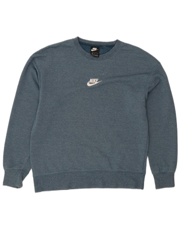 Felpa Nike Uomo Maglione Blu Medio Cotone