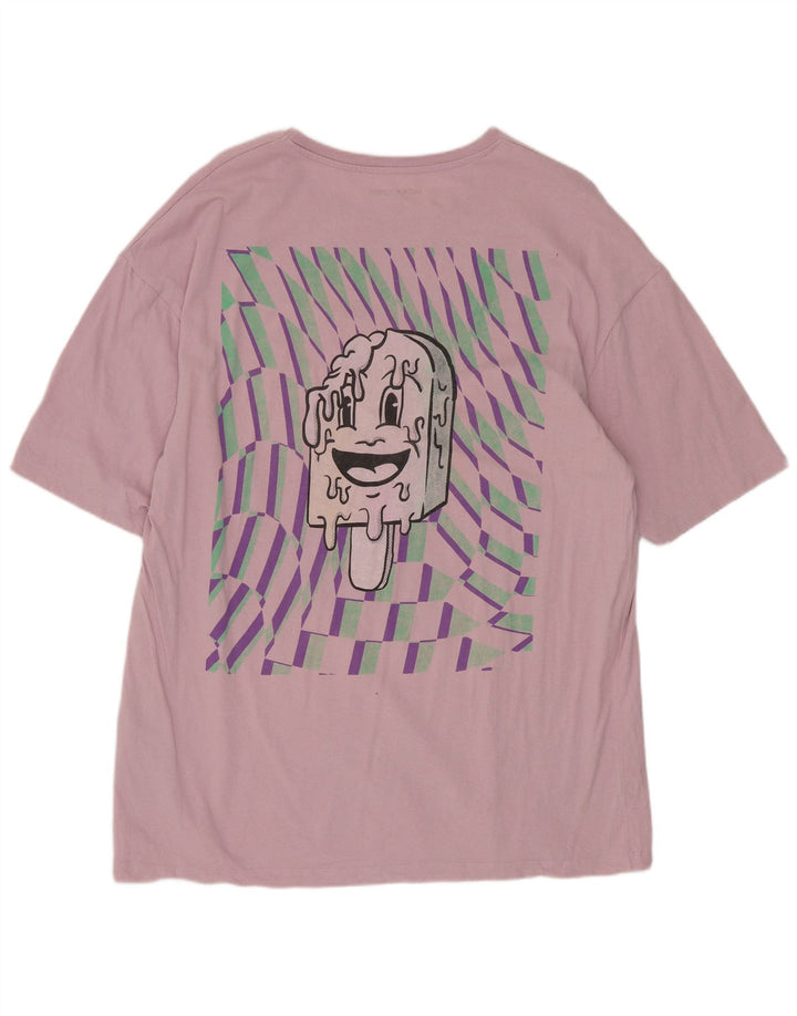 Jack & Jones T-shirt grafica da uomo grande in cotone rosa