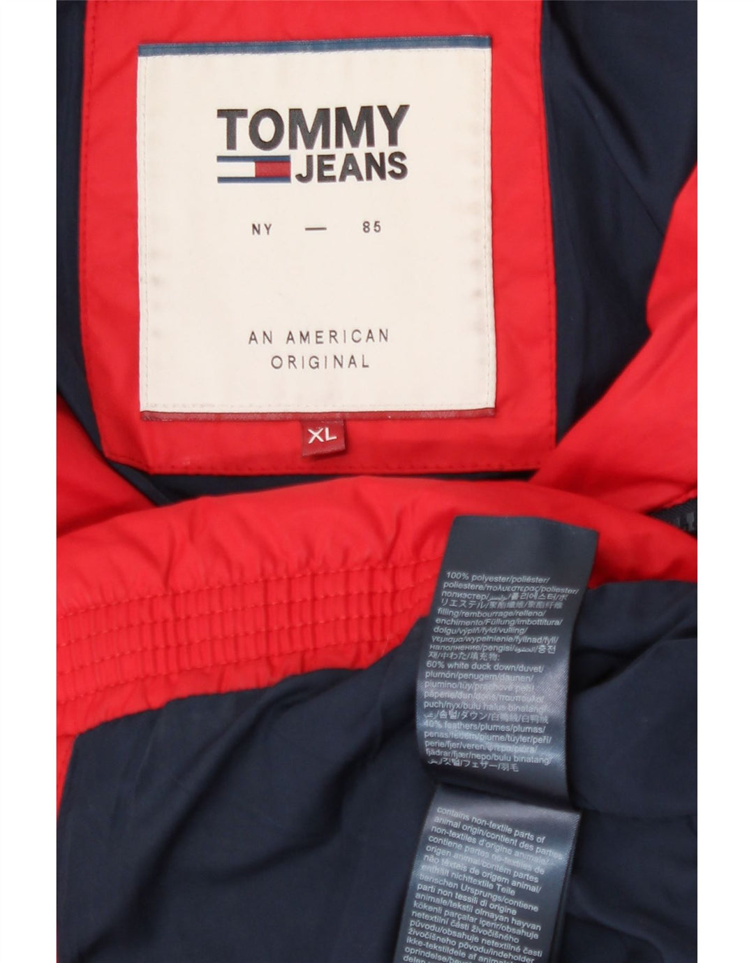 Giacca imbottita da uomo Tommy Hilfiger UK 42 XL poliestere rosso
