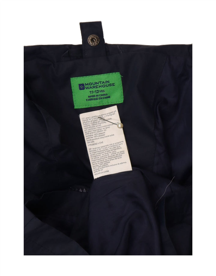 MOUNTAIN WAREHOUSE Boys Hooded Rain Jacket 11-12 Years Navy Blue Polyester Vintage Mountain Warehouse and Second-Hand Mountain Warehouse from Messina Hembry 