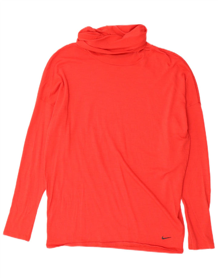 Top Nike Dri Fit da uomo a maniche lunghe in lana rossa media