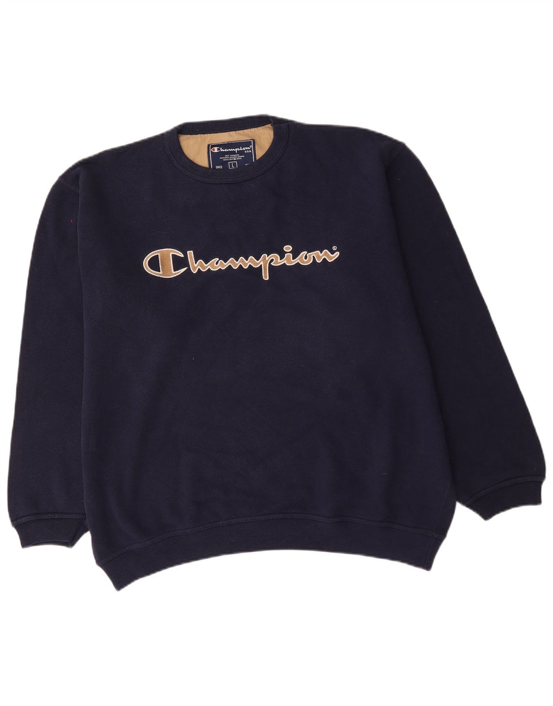 Felpa grafica da uomo Champion, maglione grande, cotone blu navy