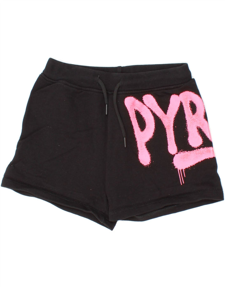 PYREX Girls Graphic Sport Shorts 9-10 Years Medium Black Cotton Vintage Pyrex and Second-Hand Pyrex from Messina Hembry 