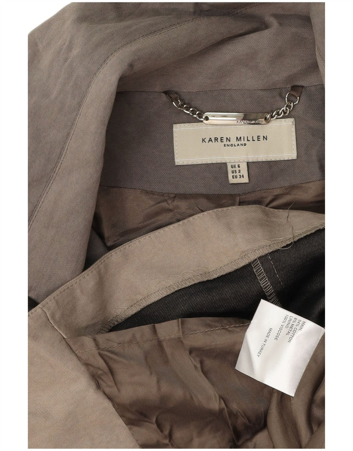 Trench da donna KAREN MILLEN UK 6 XS Cotone grigio