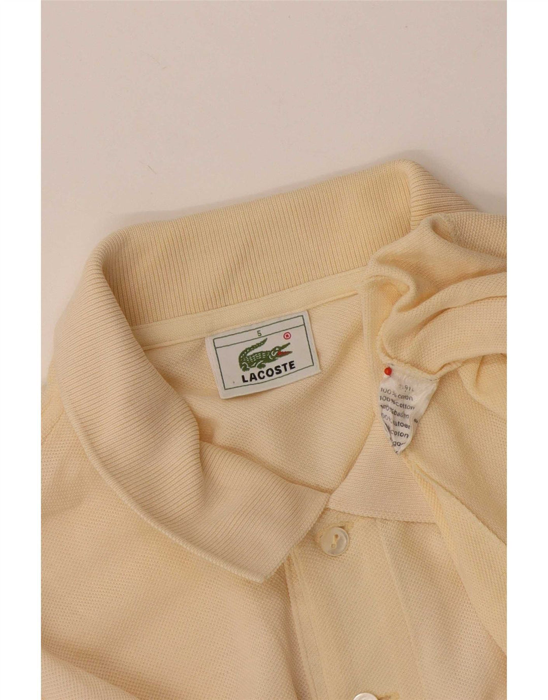 Polo da uomo Lacoste taglia 5 grande in cotone beige