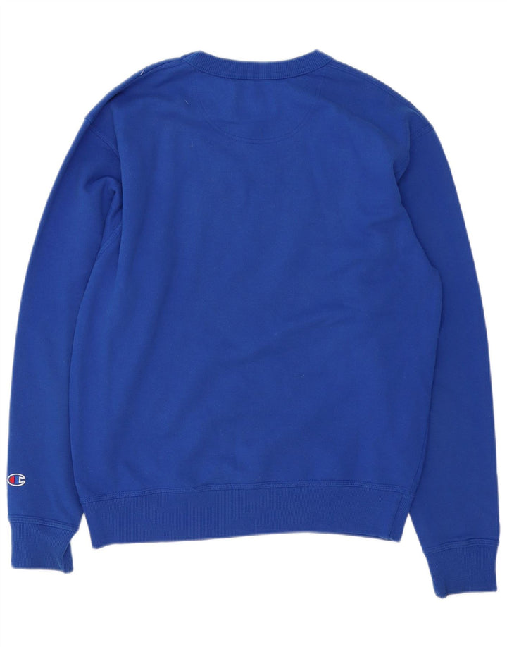 Felpa grafica da uomo Champion, maglione, cotone blu medio