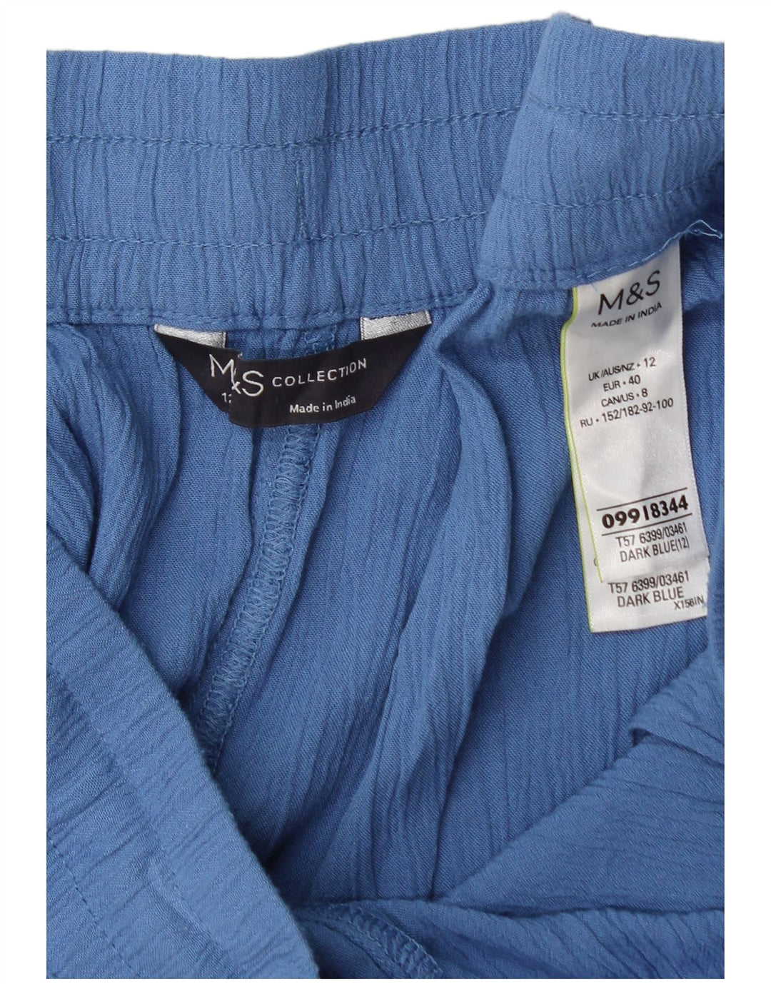 Pantaloncini sportivi da donna Marks & Spencer UK 12 Viscosa blu medio