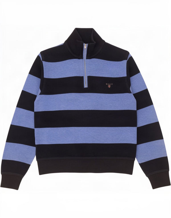 Gant Felpa da uomo con vestibilità ampia grafica Maglione piccolo in cotone a righe blu