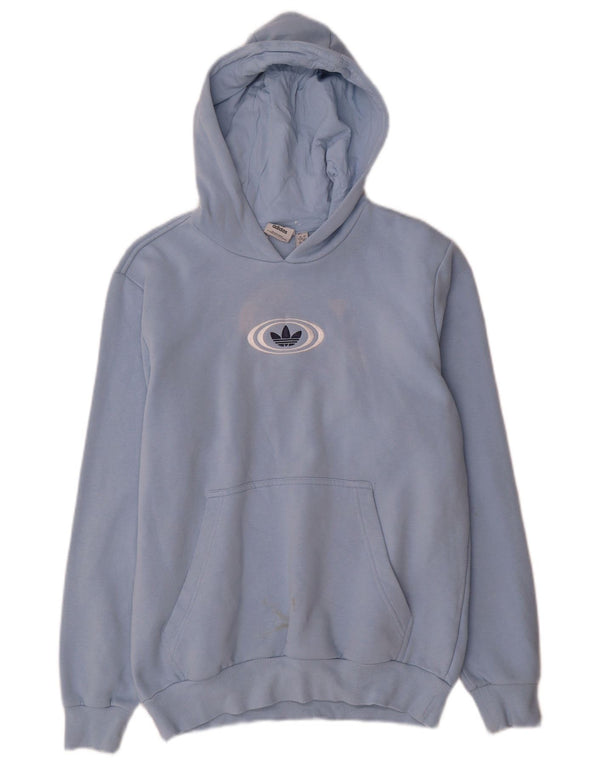 Felpa con cappuccio grafica Adidas da ragazzo 13-14 anni in cotone blu
