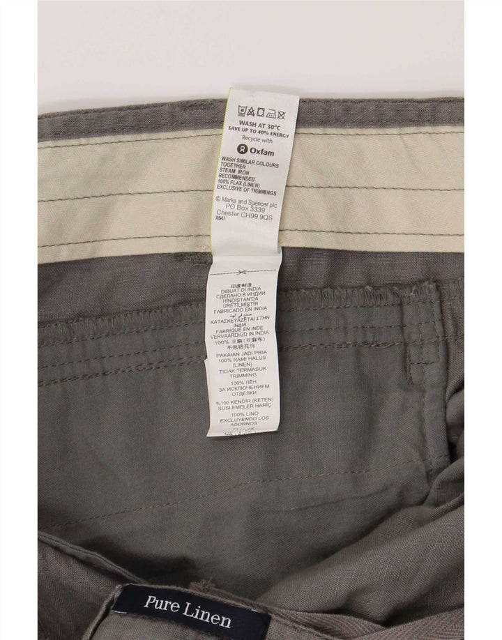 Pantaloncini chino da uomo Marks & Spencer W38 XL Lino grigio