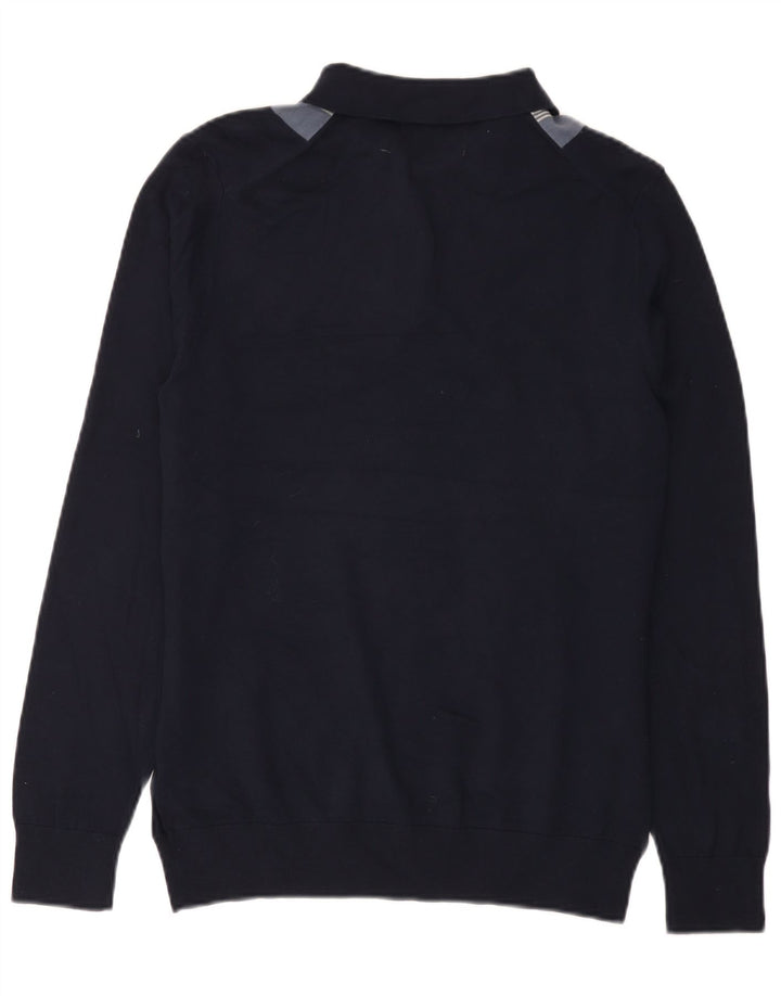 Maglione maglione collo alto da uomo Marks & Spencer piccolo blu navy color block