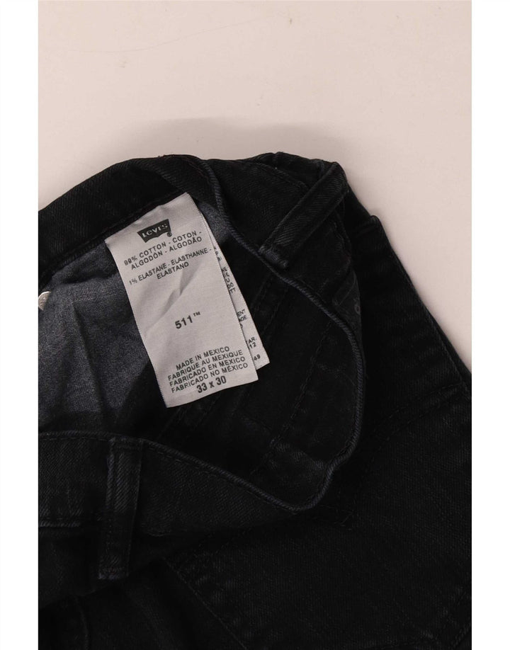 Jeans slim da uomo Levi's W33 L30 cotone nero
