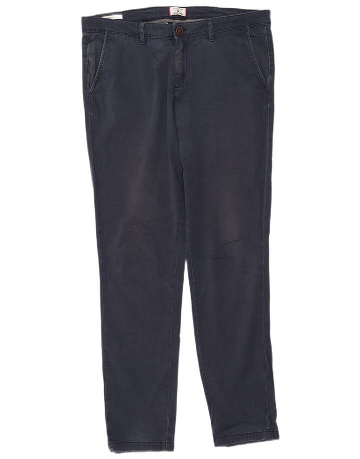 JACK & JONES Pantaloni chino slim Marco da uomo W36 L34 Blu navy