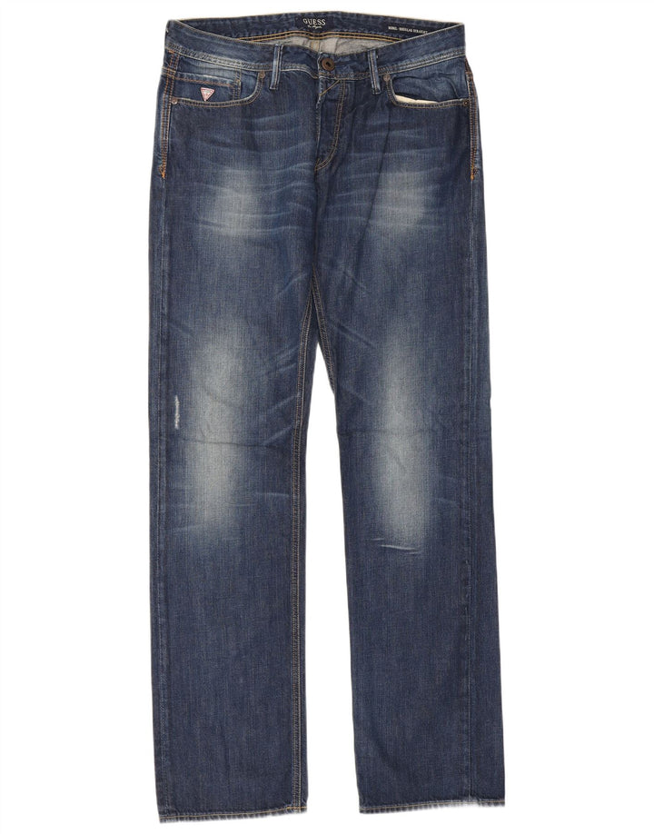 Jeans dritti regolari da uomo Guess Rebel W34 L34 Blu