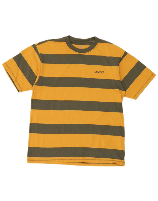 Levi's T-shirt da uomo vintage fit in cotone a righe piccole gialle