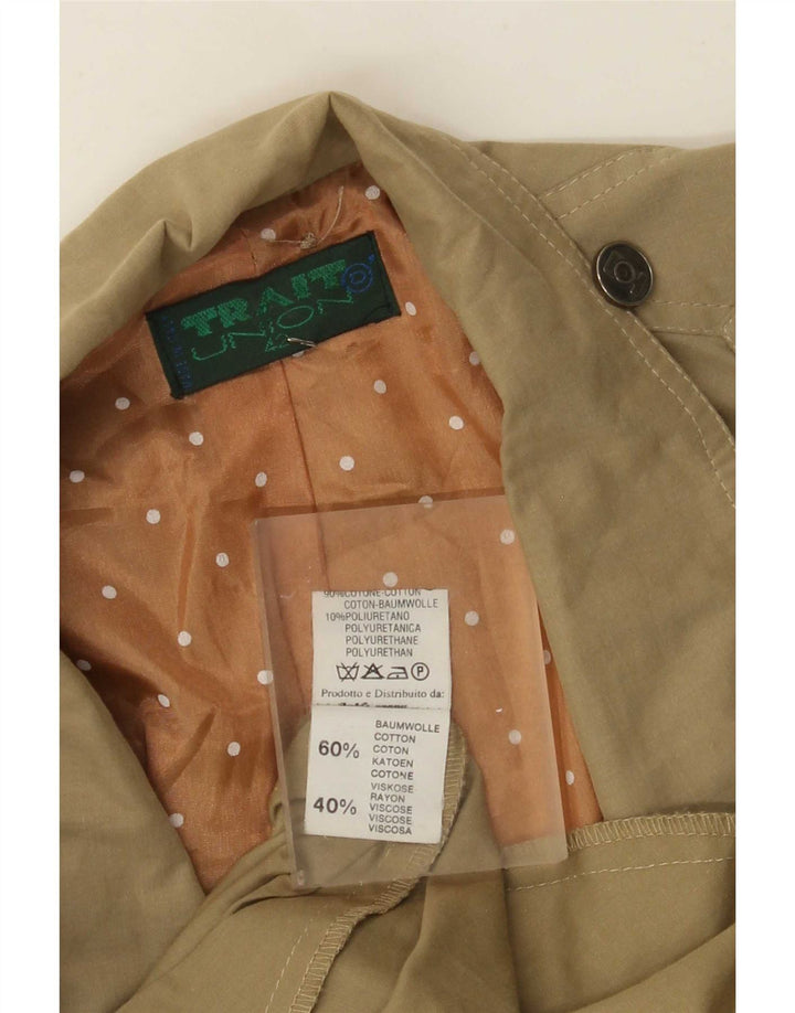 Trench da donna vintage dal taglio ampio IT 42 cotone kaki medio