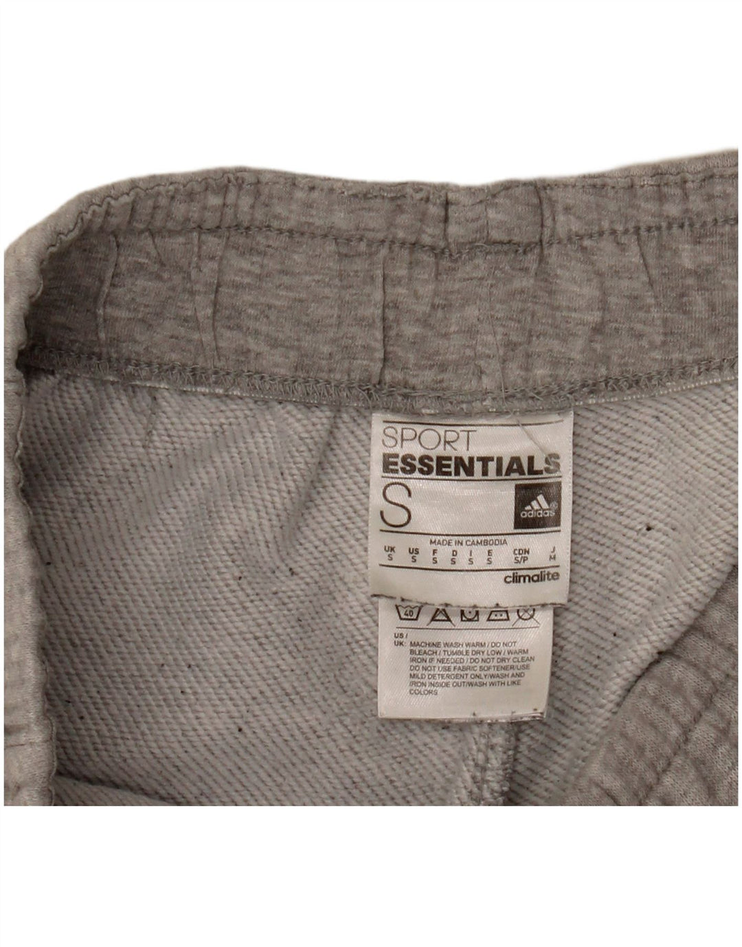 Pantaloncini sportivi Adidas Climalite da uomo piccoli in cotone grigio