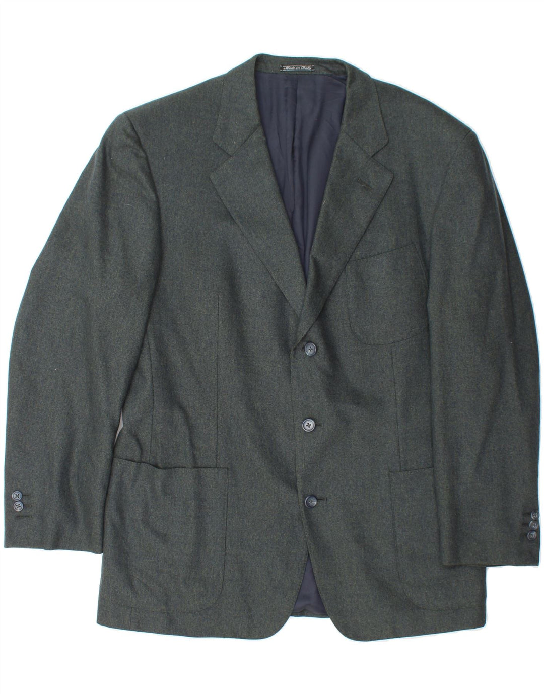 ERMENEGILDO ZEGNA Mens 3 Button Blazer Jacket UK 38 Medium Green Vintage Ermenegildo Zegna and Second-Hand Ermenegildo Zegna from Messina Hembry 