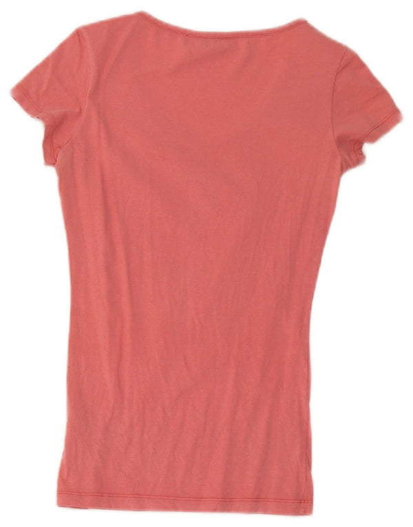 T-shirt grafica da donna Guess UK 4 XS rosa cotone