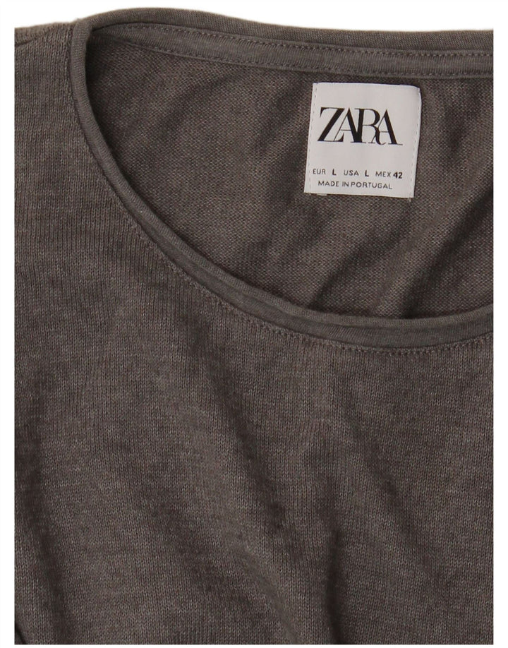 T-shirt Zara da uomo grande grigia