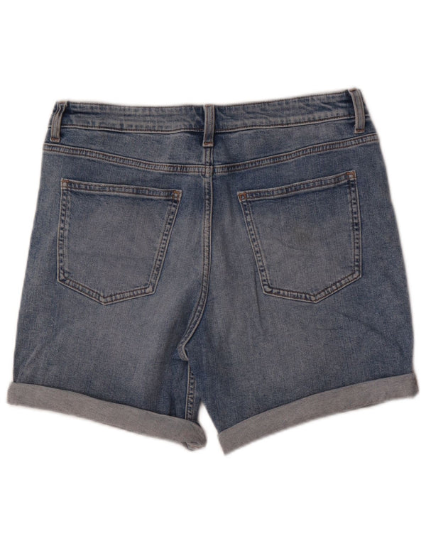 Pantaloncini di jeans Boyfriend da donna Marks & Spencer UK 12 medi W30 blu