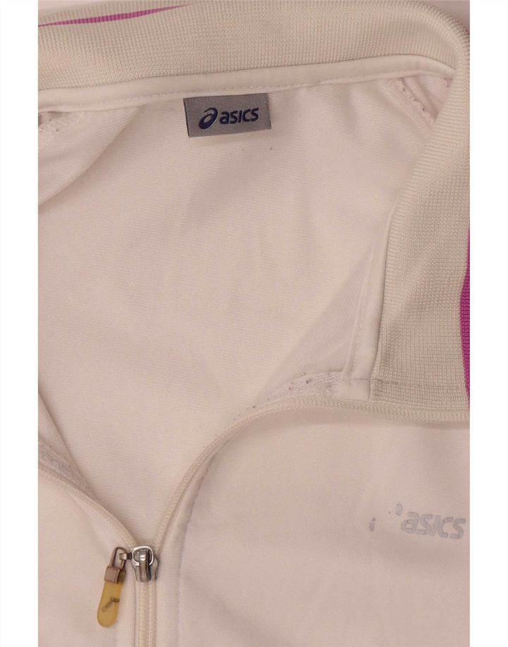 Giacca da tuta da donna Asics UK 18 XL Poliestere color block bianco
