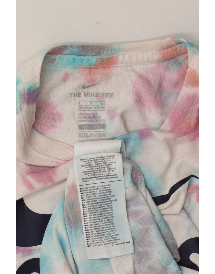 T-shirt grafica Nike da ragazzo Dri Fit Top 8-9 anni piccola multicolore Tie Dye