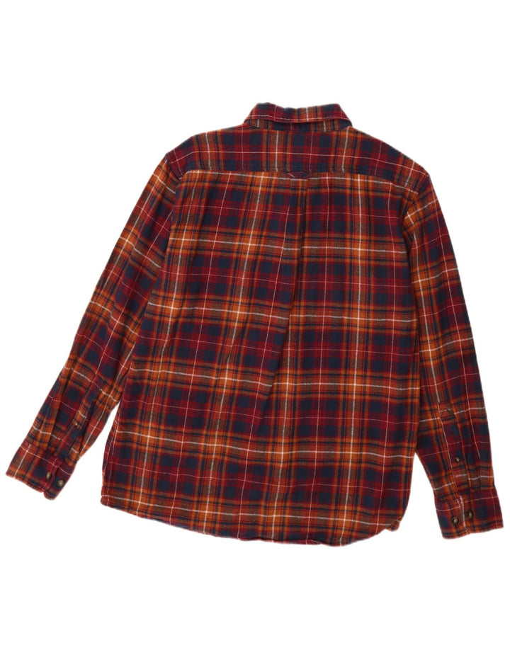 EDDIE BAUER Camicia da uomo in flanella di cotone a quadri multicolore medio