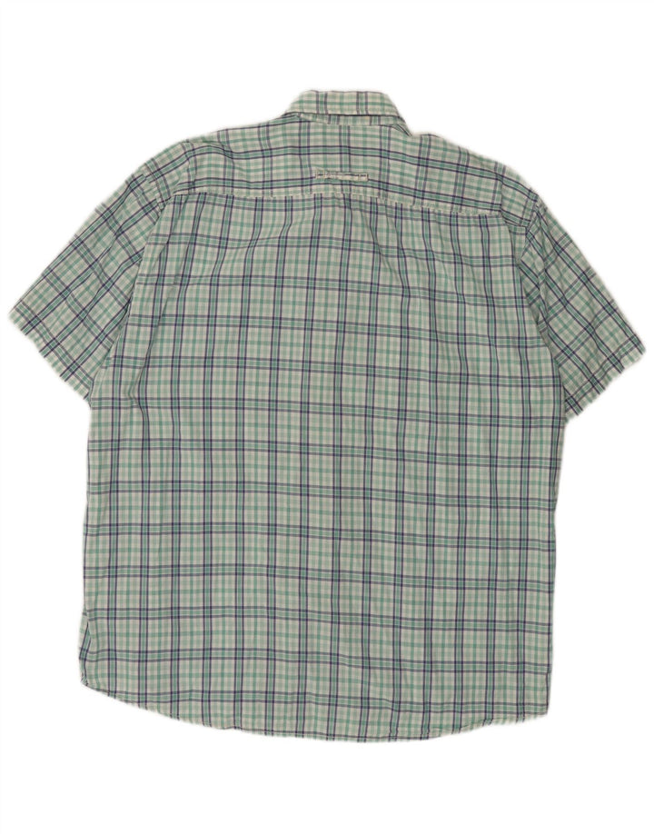 Camicia da uomo a maniche corte vestibilità regolare Camel Active 2XL cotone a quadri verde