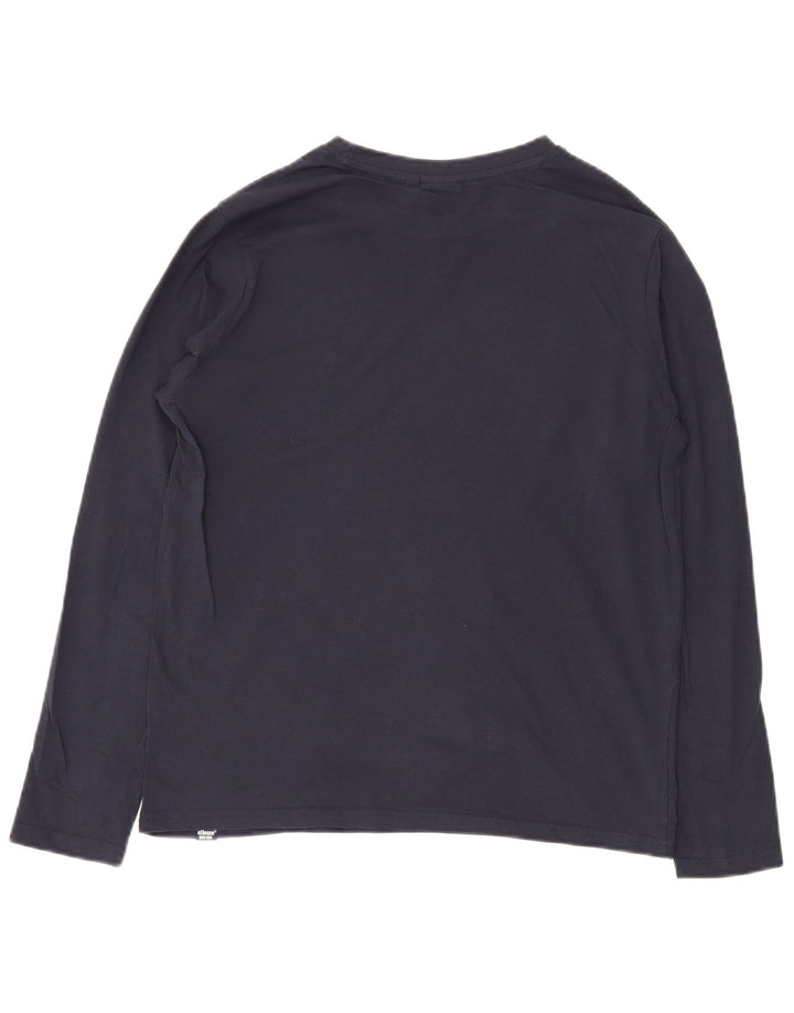 Top da uomo Ellesse a maniche lunghe in cotone blu navy medio