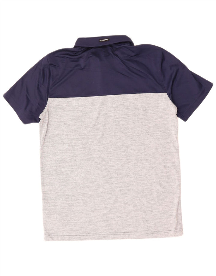 Polo PUMA da uomo grande in poliestere color block blu navy