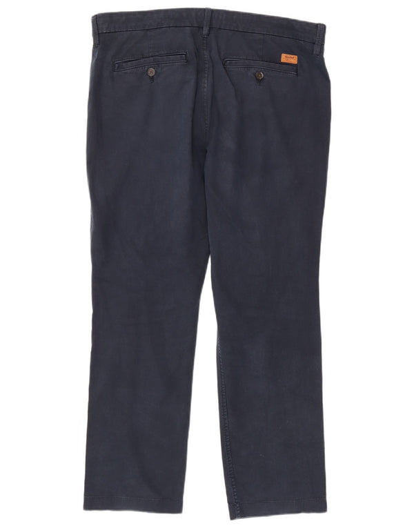 Timberland Mens Straight Chino Trousers W36 L28 Navy Blue Cotton