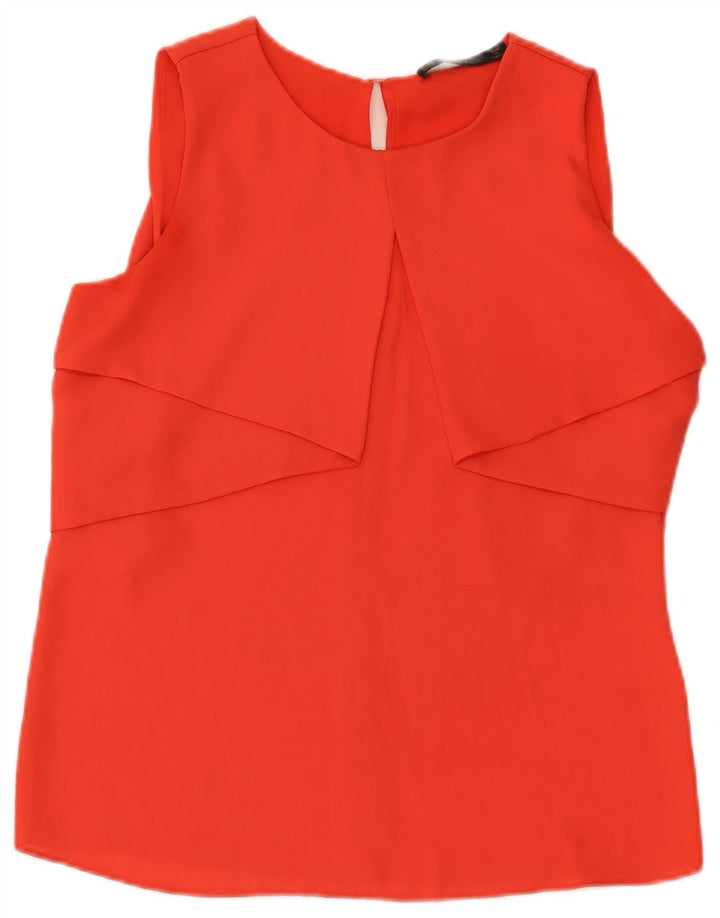 Top senza maniche in camicetta da donna Zara UK 12 arancione medio