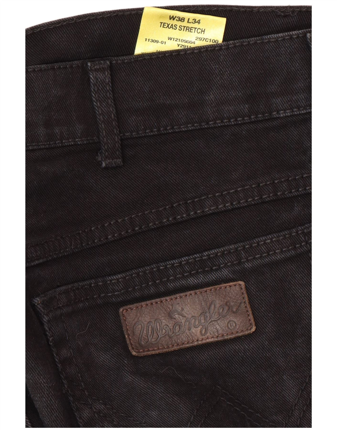 WRANGLER Jeans dritti elasticizzati Texas da uomo W38 L34 cotone nero