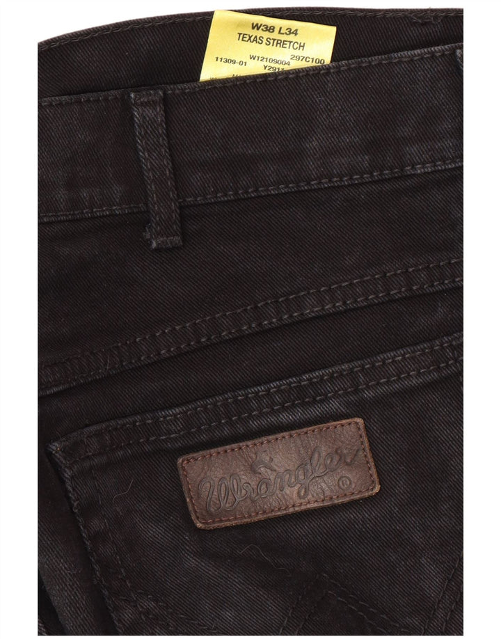 WRANGLER Jeans dritti elasticizzati Texas da uomo W38 L34 cotone nero