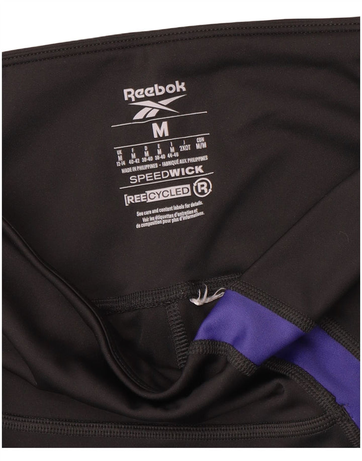 Leggings grafici da donna Reebok UK 12/14 Medium Black Colourblock