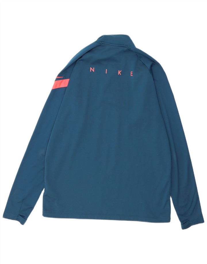 NIKE Top da tuta pullover con zip grafica Dri Fit da uomo blu medio