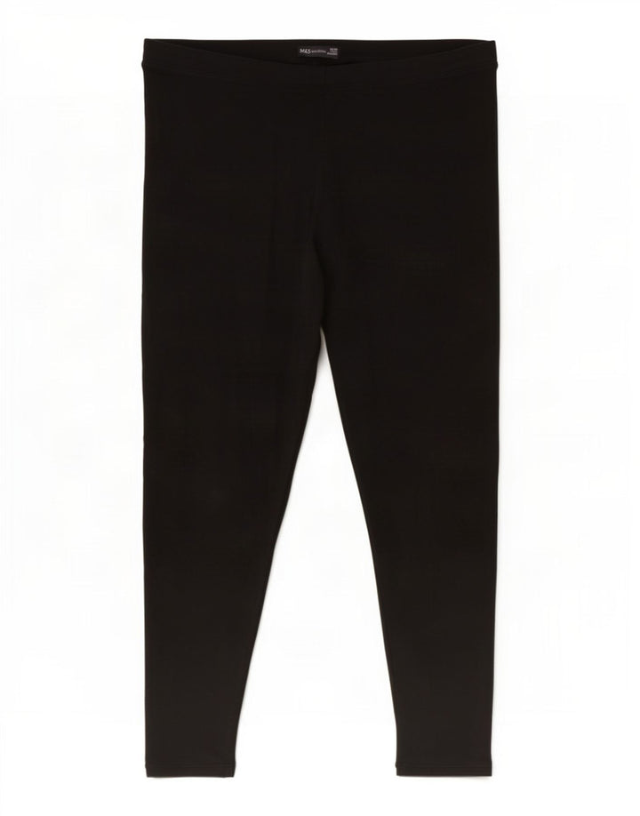 Leggings da donna Marks & Spencer UK 20 2XL Cotone nero
